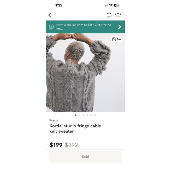 Kordal Chunky Knit Highland Wool Fringe Sweater Cream Cable Knit M NWT - Picture 13 of 16